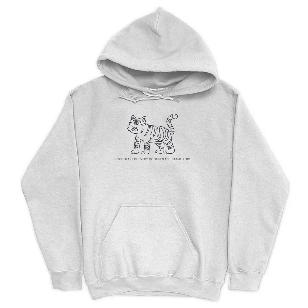 Untamed Spirit Hoodie – Bold Typography on White