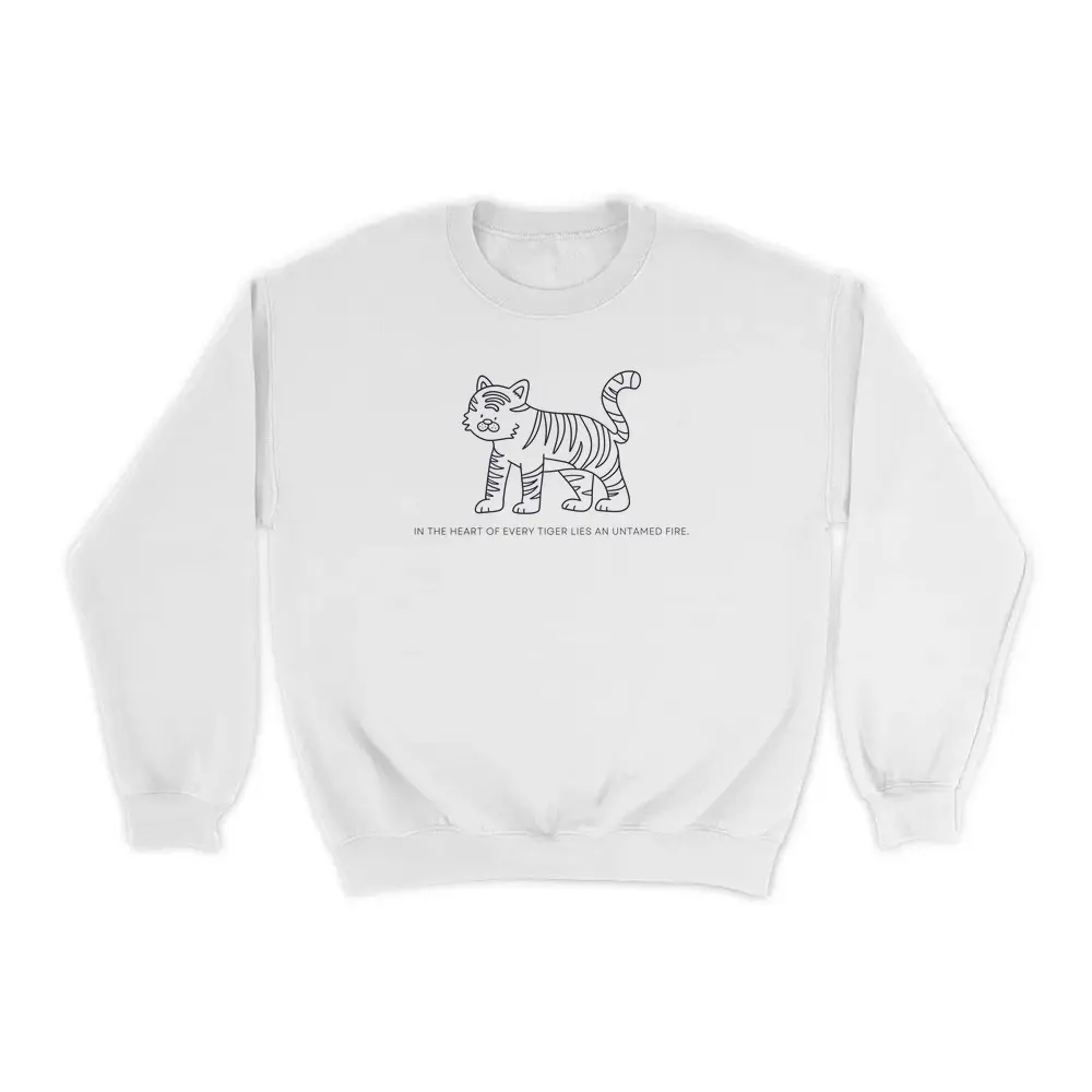 Fierce Energy Slogan Sweatshirt – Minimalist White Print